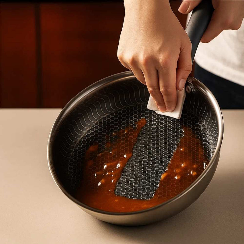 Frigideira Gourmet Antiaderente em Aço INOX - Swankitchen