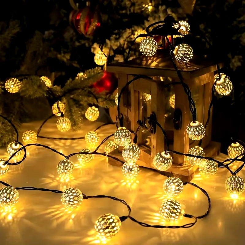 Varal LED Solar de Globos Natalinos - SwanChristmas